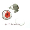 Supports de Boucles d’Oreille Clips 12mm Argent Platine + 4 Cabochons Verre