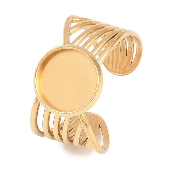 Support de Bague Forme Nœud 16 mm – Acier Inox 304 – Doré, placage IONIQUE (IP)