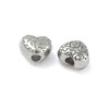 Perles Intercalaires Cœur Travaillé 5 x 6 mm – Acier Inox 304 – Argenté