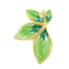 Pendentif Feuille 34 mm en Résine Émaillée – Acier Inox 304 – Doré à l’Or fin 18K, placage IONIQUE (IP)