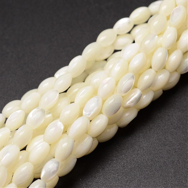 Perles intercalaire Obong 6 par 4mm – Nacre naturelle Blanc crème