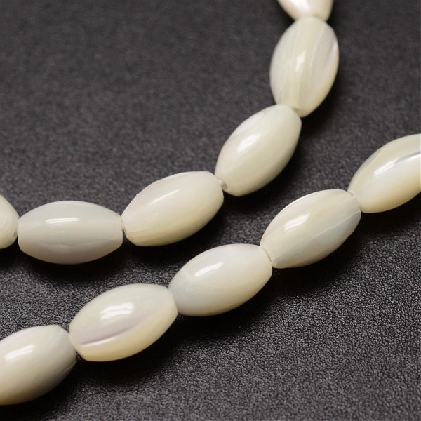 Perles intercalaire Obong 6 par 4mm – Nacre naturelle Blanc crème