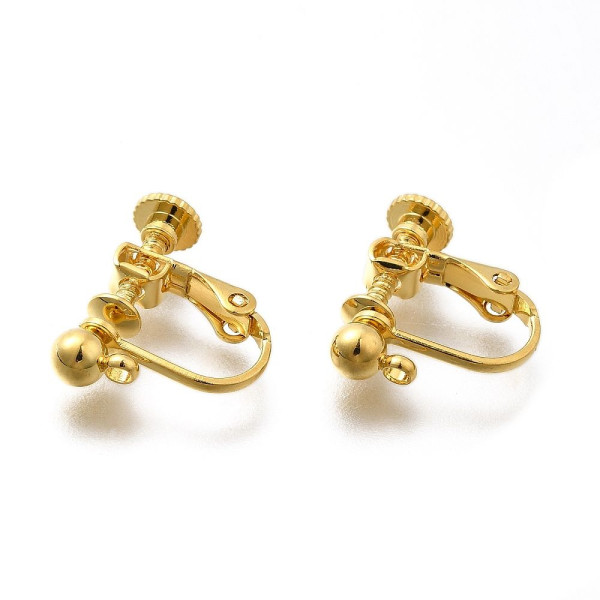 Boucles d'Oreille à Vis Doré avec Attache 13.5mm – Acier Inoxydable 316 Doré à l'or fin 18K
