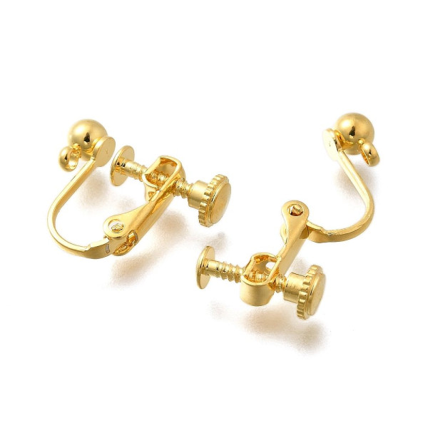 Boucles d'Oreille à Vis Doré avec Attache 13.5mm – Acier Inoxydable 316 Doré à l'or fin 18K