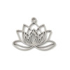 Pendentifs Fleur de Lotus 25mm – Acier Inox 304 – Argenté