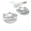 Pendentifs Cercle Été, Palmier et Flamant Rose 30 mm – Acier Inox 304 – Argenté
