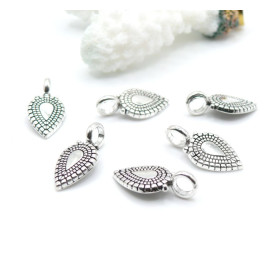 Pendentifs Goutte Ethnique, Bélières à Coller – Métal – Argent Antique