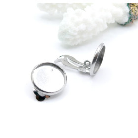 Supports de Boucles d'oreille Clips 8 mm – Acier Inoxydable 304 Argenté