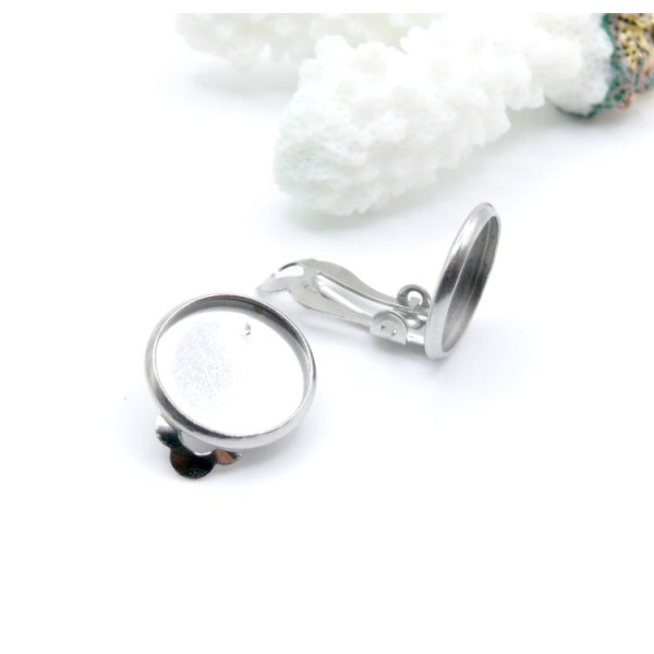 Supports de Boucles d'oreille Clips 8 mm – Acier Inoxydable 304 Argenté