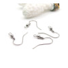 Crochets de Boucles d'Oreilles – Acier Inoxydable 316 Chirurgical – Finition Argentée
