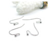 Boucles d’Oreilles Crochets 22 mm avec Bille – Acier Inoxydable 316 – Argent Platine