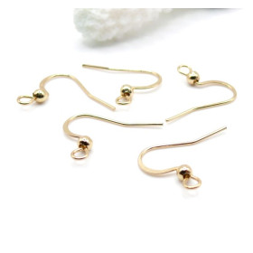 Boucles d’oreille Dormeuses Crochet à Bille 20mm – Acier inoxydable 304 Doré