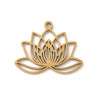 Pendentif Fleur de Lotus 25mm – Acier Inox 304 – Doré à l'or fin 18K