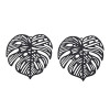 Estampes Pendentifs Filigrane Feuille de Monstera 32 mm – Acier Inox 304 – Noir