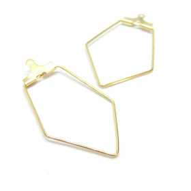 Boucles d'oreilles Créoles Cintres Polygone 36mm – Laiton Doré