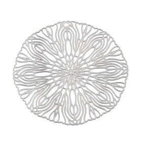 Estampes Pendentifs Mandala 39mm – Acier Inoxydable 304 Argenté