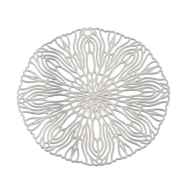 Estampes Pendentifs Mandala 39mm – Acier Inoxydable 304 Argenté