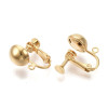 Boucles d’Oreilles Clips à Vis avec Anneau d’Attache – Laiton – Doré à l’Or fin 18K