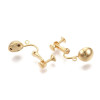 Boucles d’Oreilles Clips à Vis avec Anneau d’Attache – Laiton – Doré à l’Or fin 18K