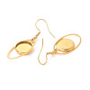 Supports de Boucles d’Oreilles Crochet Ovale pour Cabochon Rond 12mm – Acier Inoxydable Doré