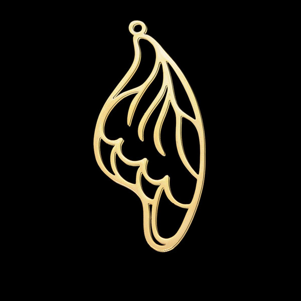 Estampe Pendentif Aile d'Insecte 45mm – Acier Inoxydable 304 Doré