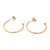 Boucles d’Oreilles Puces Créoles 26 mm avec Bille 3 mm – Acier Inox 304 – Doré à l’Or fin 18K