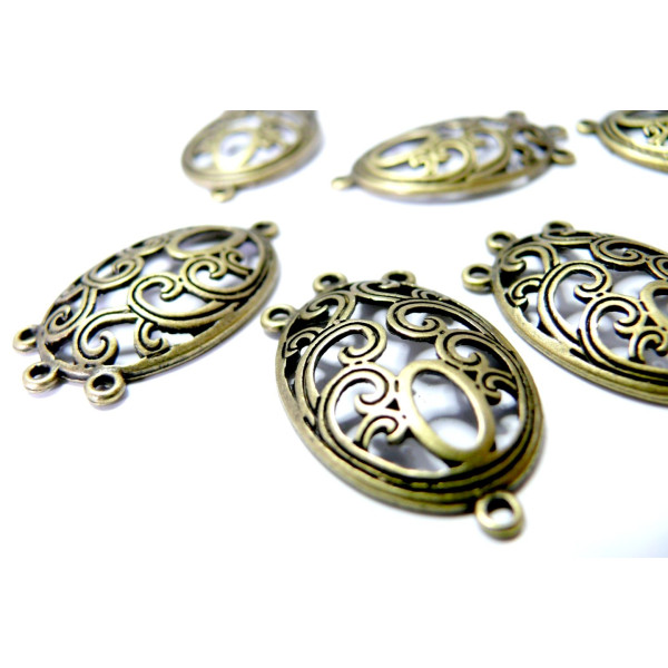 Breloques Multi-connecteurs Arabesque 20x33mm Bronze