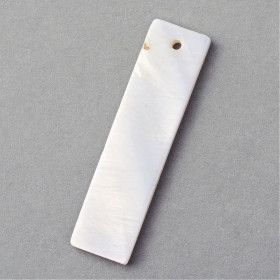 Pendentifs Rectangulaires 40 mm – Nacre Naturelle Blanc Crème