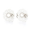 Boucles d'oreille Puce Filigrane 15mm – Acier Inoxydable 304 Argenté avec poussoirs papillons