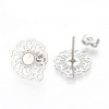 Boucles d'oreille Puce Filigrane 15mm – Acier Inoxydable 304 Argenté avec poussoirs papillons