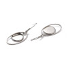 Supports de Boucles d’Oreilles Crochet Ovalepour Cabochon Rond 12mm – Acier Inoxydable Argent Platine