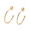 Boucles d’Oreilles Puces Créoles 24 mm avec Bille 3 mm – Acier Inox 304 – Doré à l’Or fin 14K