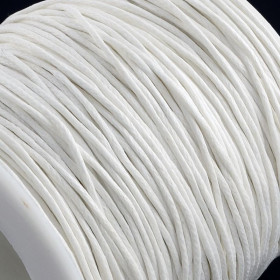 H11R00810101– Lot de 1 Bobine d'environ 90 mètres de fil de cordons en coton ciré écologique 1mm BLANC