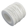 Cordons en coton ciré écologique 1mm BLANC , cordons de perles en macramé pour la fabrication de bijoux