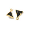 Pendentifs en Verre Facetté Triangle 8 mm NOIR – Laiton – Doré à l’Or fin 18K