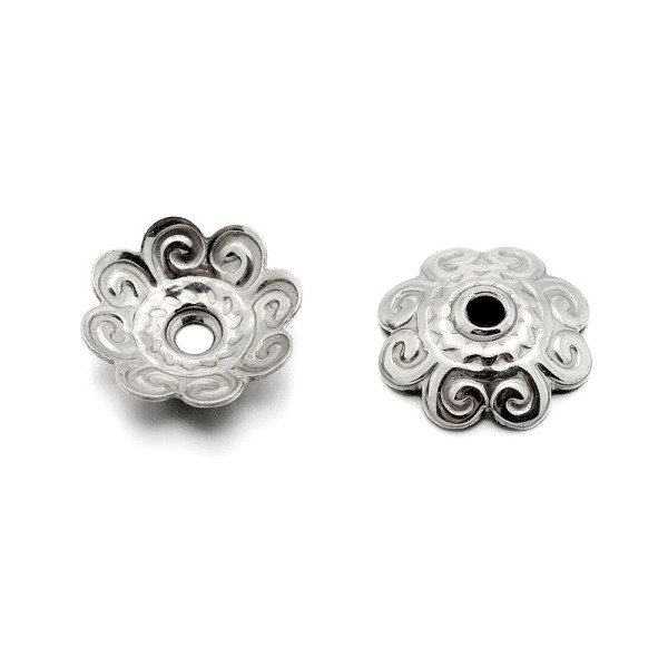 Coupelles Fleur 11 mm – Acier Inoxydable 304 – Argenté