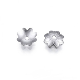 Coupelles Fleur 6 mm – Acier Inoxydable 304 – Argenté