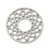 Pendentif Connecteur Cercle avec Écaille Style Zen 20.5 mm – Acier Inoxydable – Argenté