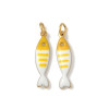 Pendentif avec anneau Poisson Émaillé 18,5 mm – Acier Inoxydable 304 Doré à l’or fin 18K, IONIQUE