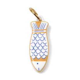 H11K30413BG – Lot de 1 Pendentif avec Anneau, Poisson 20.5 mm – Acier Inoxydable 304 Doré