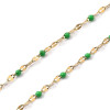 Collier Court Choker 40 cm – Maille Grain de Café, Résine Émaillée Verte – Acier Inoxydable 304 Doré