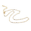 Collier Court Choker 40 cm – Maille Grain de Café, Résine Émaillée Blanche – Acier Inoxydable 304 Doré