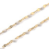 Collier Court Choker 40 cm – Maille Grain de Café, Résine Émaillée Blanche – Acier Inoxydable 304 Doré