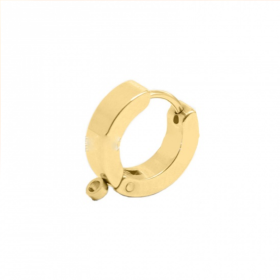 Supports Dormeuses Créoles avec Anneau 15mm – Acier Inoxydable 316 Doré à l'or fin 24K