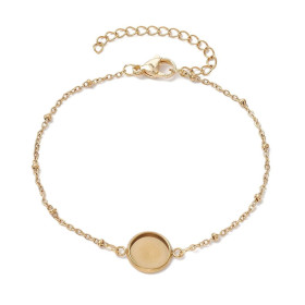 Supports de Bracelet pour Cabochon 10mm – Acier Inoxydable 304 Doré