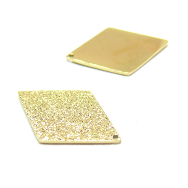 Pendentif Losange Stardust 22mm – Acier Inoxydable 316L Doré à l'or fin 14K