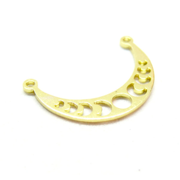 Pendentifs Connecteur Lune, Croissant, Corne Boho chic Travaillé 30mm – Acier Inoxydable 304 Doré