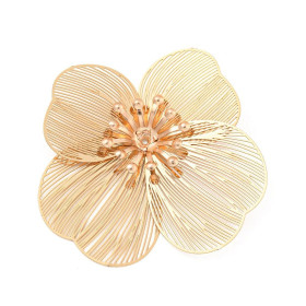 Estampes Connecteurs Fleurs Stylisées 37 mm  3D– Doré