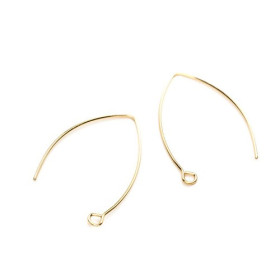 Boucles d’oreille Boucle 40.5mm – Acier Inoxydable Doré à l'or fin 18K