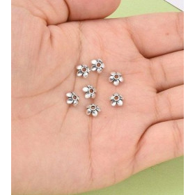 Coupelles Calottes Fleur 6.5x2mm – Métal Argent Antique